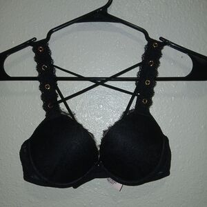 Victoria's Secret Black Strappy Lace Bra